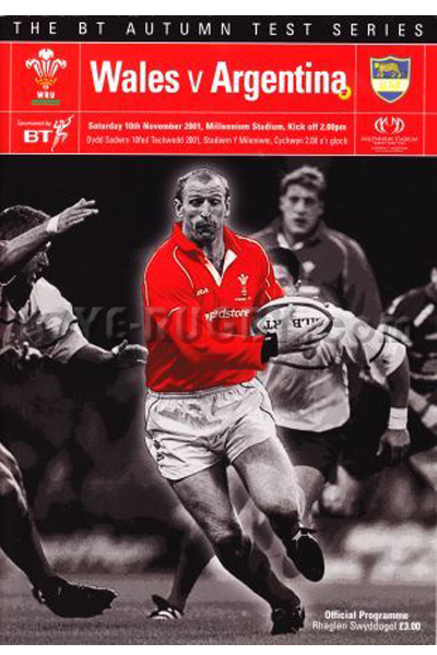 2001 Wales v Argentina  Rugby Programme