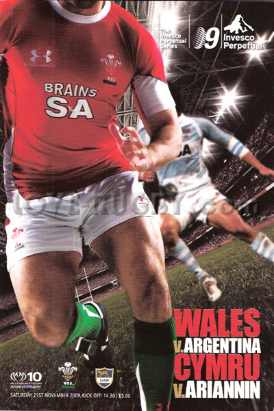 Wales Argentina 2009 memorabilia