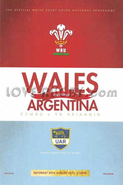 2011 Wales v Argentina  Rugby Programme