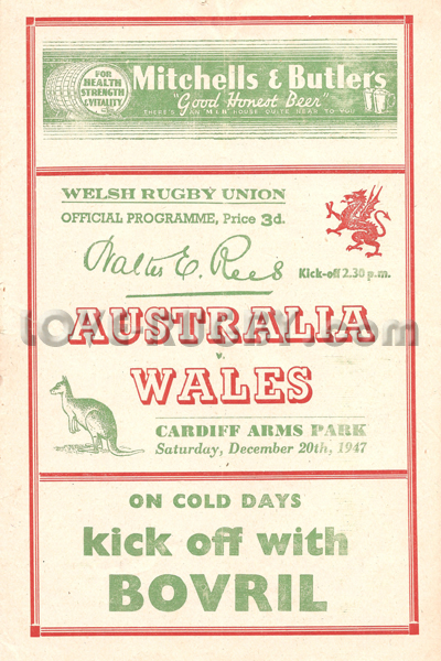 Wales Australia 1947 memorabilia