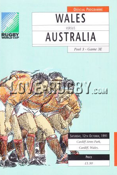 1991 Wales v Australia  Rugby Programme