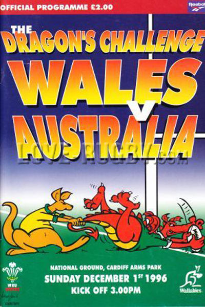 1996 Wales v Australia  Rugby Programme