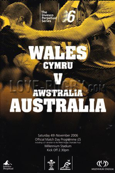 2006 Wales v Australia  Rugby Programme