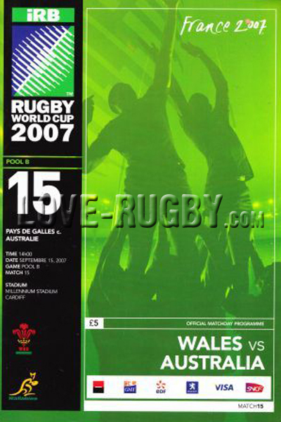 2007 Wales v Australia  Rugby Programme