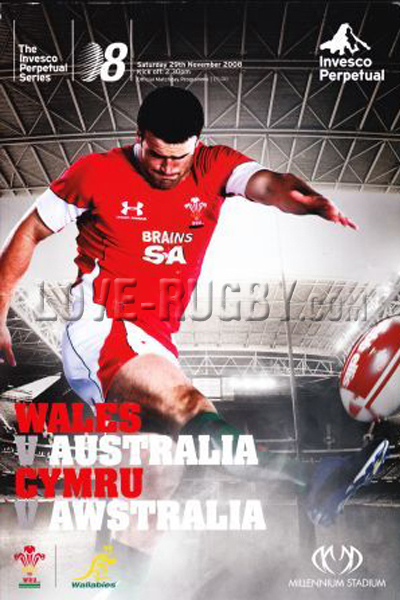 Wales v Australia rugby Programmes 2008
