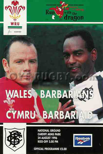 1996 Wales v Barbarians  Rugby Programme