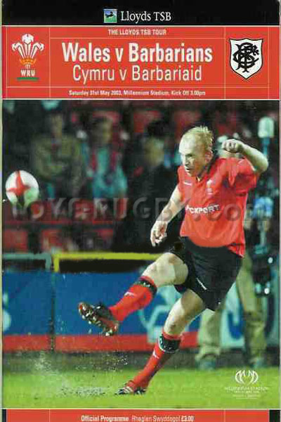 2003 Wales v Barbarians  Rugby Programme