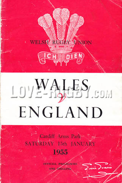 1955 Wales v England  Rugby Programme