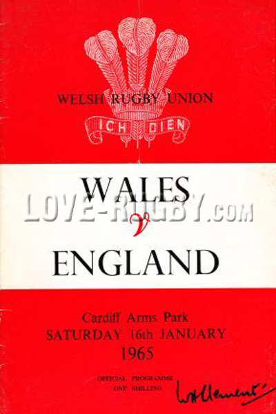 1965 Wales v England  Rugby Programme