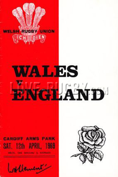 1969 Wales v England  Rugby Programme