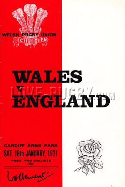 1971 Wales v England  Rugby Programme