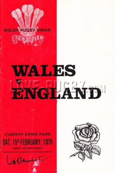 Wales England 1975 memorabilia