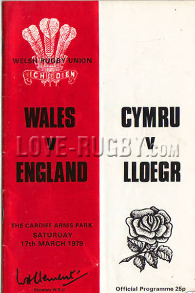 1979 Wales v England  Rugby Programme