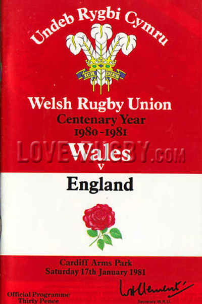 1981 Wales v England  Rugby Programme