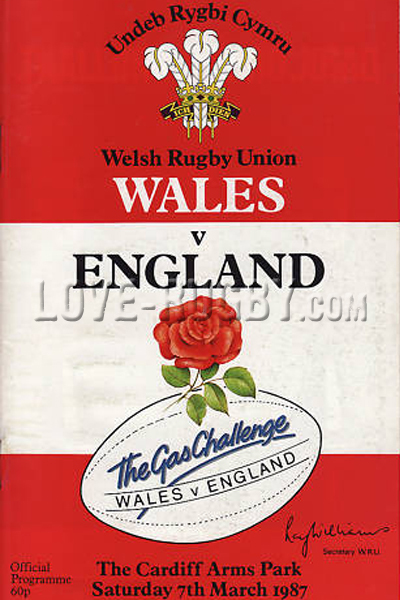 1987 Wales v England  Rugby Programme