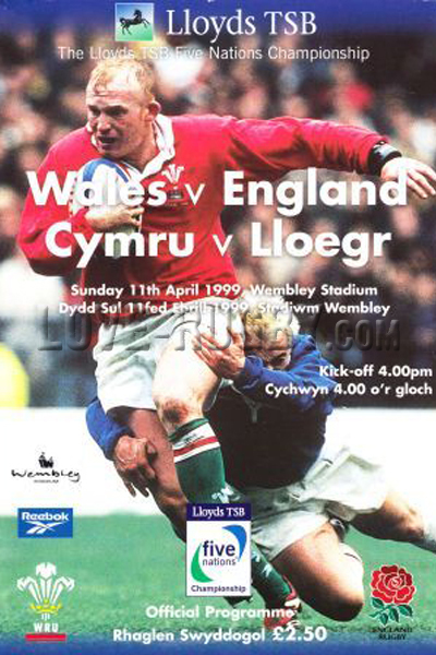 1999 Wales v England  Rugby Programme