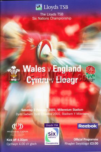 2001 Wales v England  Rugby Programme