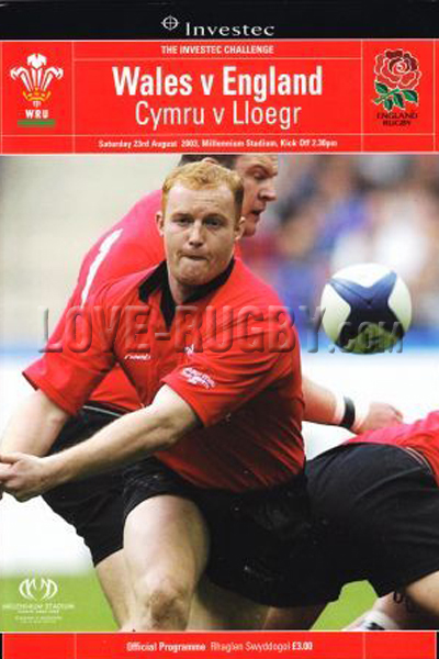 2003 Wales v England  Rugby Programme
