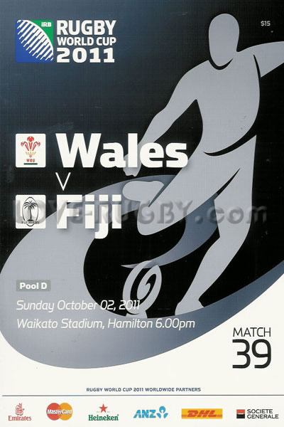 2011 Wales v Fiji  Rugby Programme