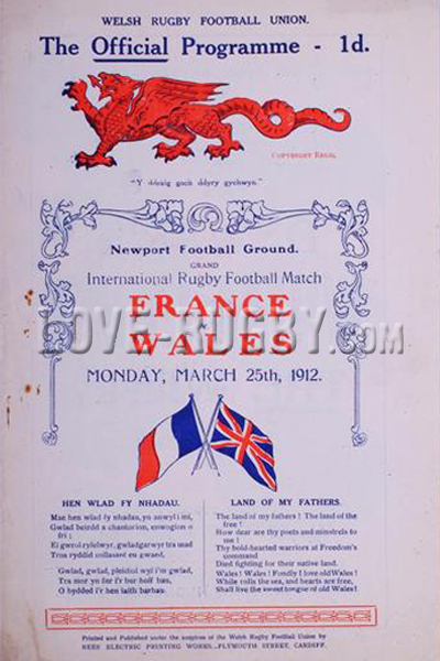 Wales France 1912 memorabilia