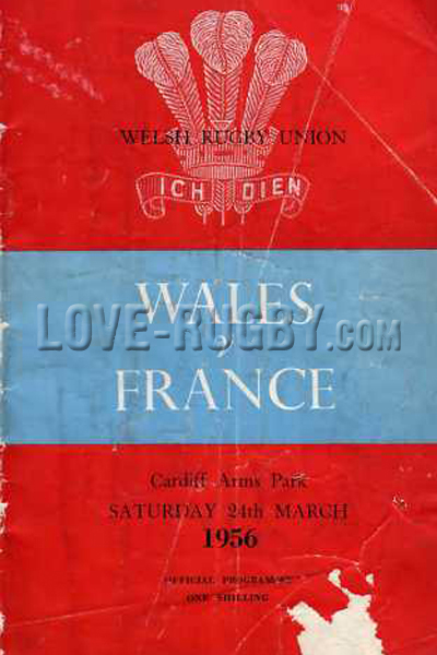 1956 Wales v France  Rugby Programme