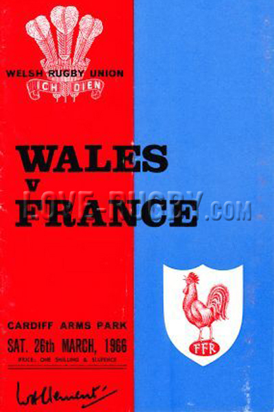 1966 Wales v France  Rugby Programme