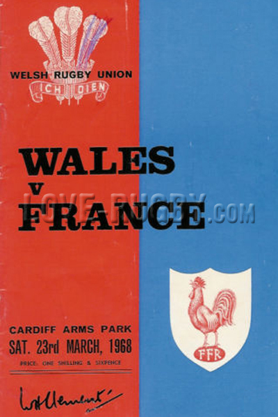 1968 Wales v France  Rugby Programme