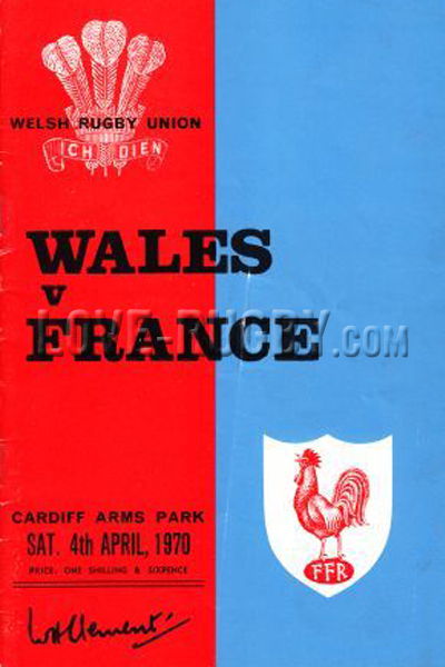 1970 Wales v France  Rugby Programme