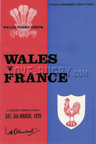 1976 Wales v France  Rugby Programme
