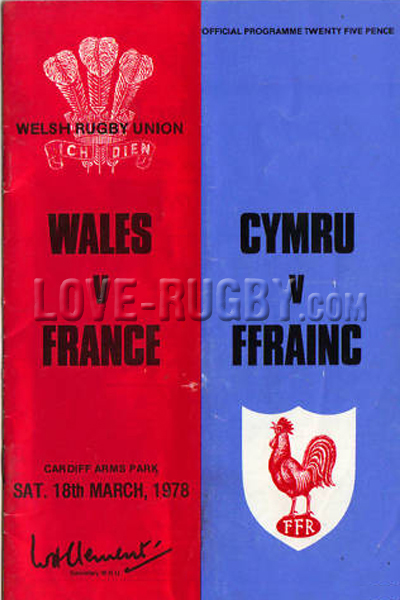 1978 Wales v France  Rugby Programme
