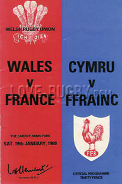 1980 Wales v France  Rugby Programme