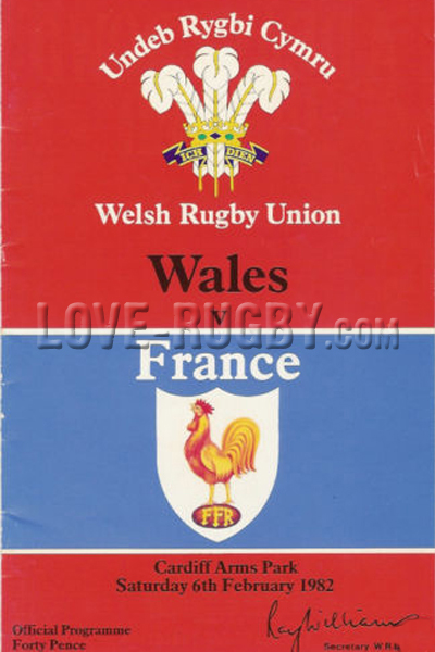 1982 Wales v France  Rugby Programme