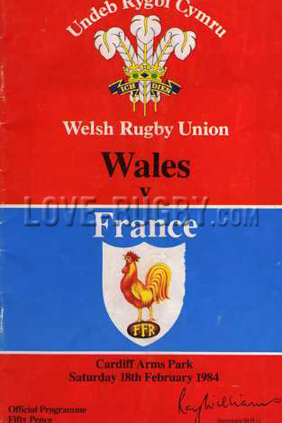 1984 Wales v France  Rugby Programme