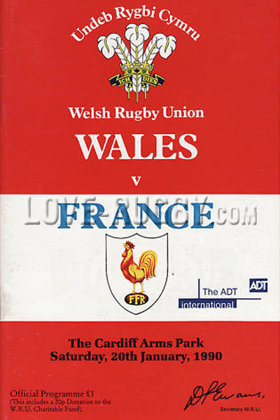 1990 Wales v France  Rugby Programme