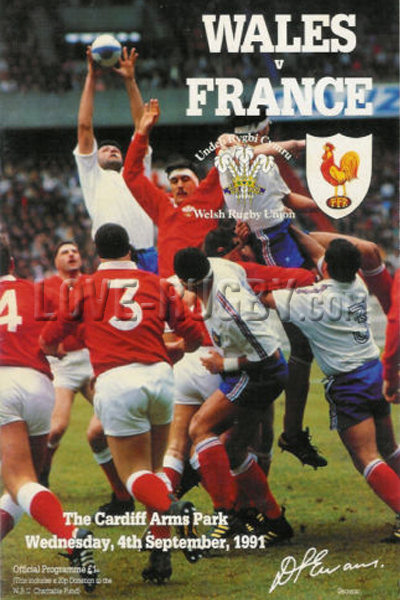 1991 Wales v France  Rugby Programme