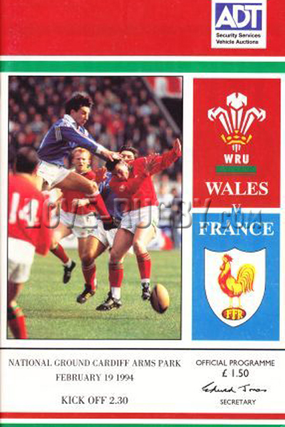 1994 Wales v France  Rugby Programme