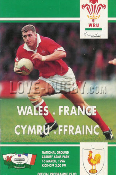 1996 Wales v France  Rugby Programme