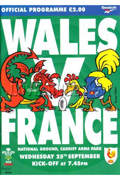 1996 Wales v France  Rugby Programme