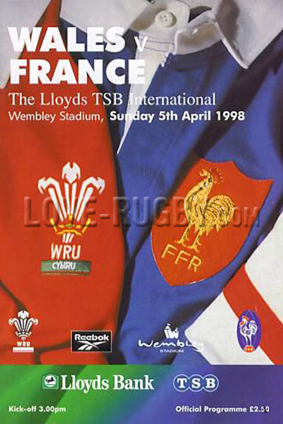 1998 Wales v France  Rugby Programme