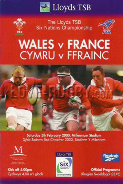 2000 Wales v France  Rugby Programme