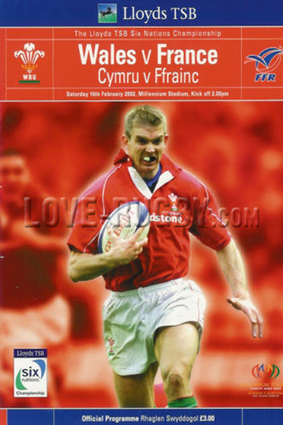 2002 Wales v France  Rugby Programme