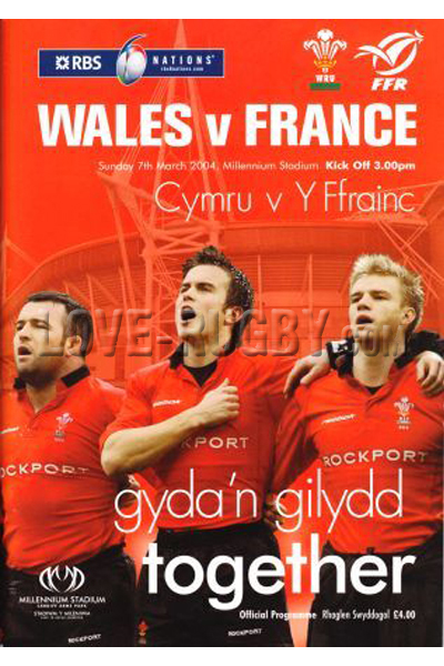 2004 Wales v France  Rugby Programme