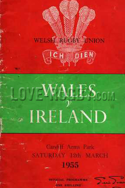 1955 Wales v Ireland  Rugby Programme