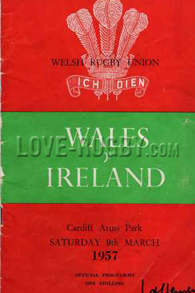 1957 Wales v Ireland  Rugby Programme