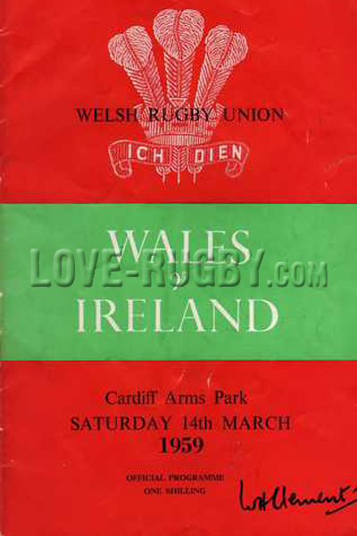 1959 Wales v Ireland  Rugby Programme