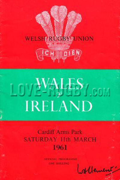 1961 Wales v Ireland  Rugby Programme