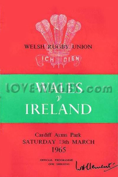1965 Wales v Ireland  Rugby Programme