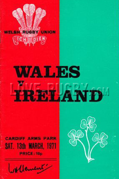 1971 Wales v Ireland  Rugby Programme