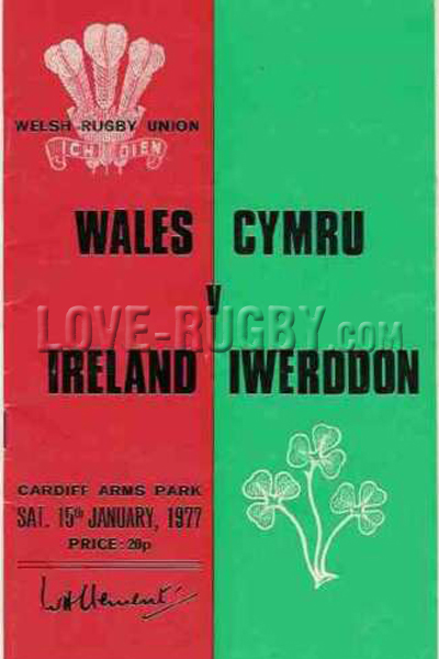 1977 Wales v Ireland  Rugby Programme