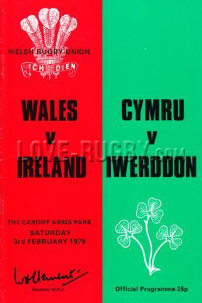 1979 Wales v Ireland  Rugby Programme